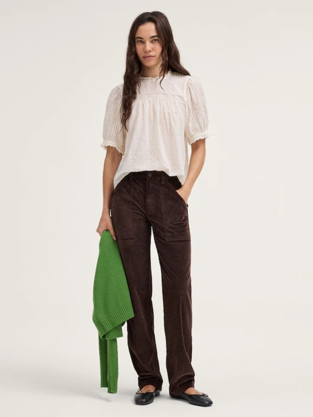 Madewell Straight-Leg Corduroy Pants in Dark Brown